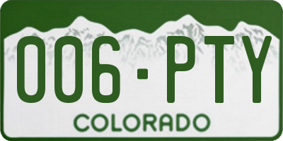 CO license plate 006PTY