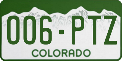 CO license plate 006PTZ