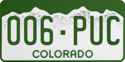 CO license plate 006PUC