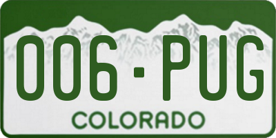 CO license plate 006PUG