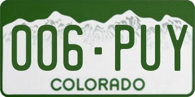 CO license plate 006PUY