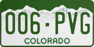 CO license plate 006PVG