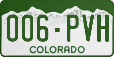 CO license plate 006PVH