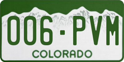 CO license plate 006PVM