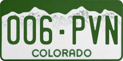 CO license plate 006PVN