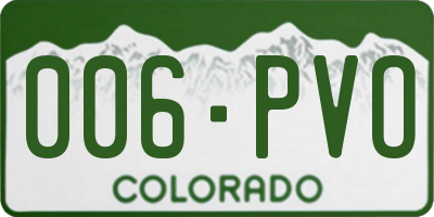 CO license plate 006PVO