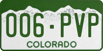 CO license plate 006PVP