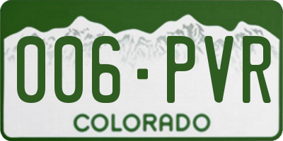 CO license plate 006PVR