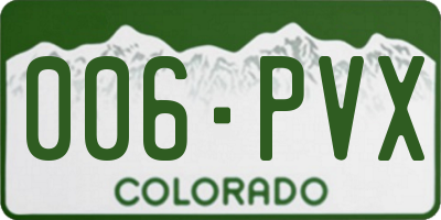 CO license plate 006PVX