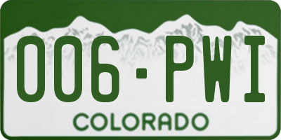 CO license plate 006PWI