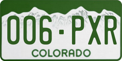 CO license plate 006PXR