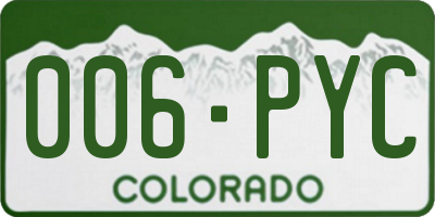 CO license plate 006PYC