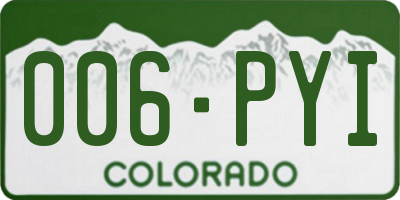 CO license plate 006PYI