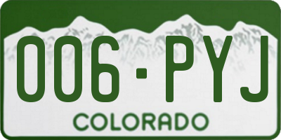 CO license plate 006PYJ