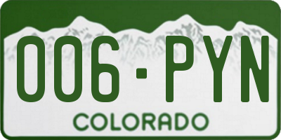 CO license plate 006PYN