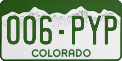CO license plate 006PYP