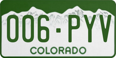 CO license plate 006PYV