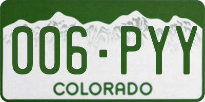 CO license plate 006PYY