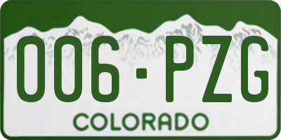 CO license plate 006PZG