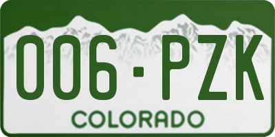 CO license plate 006PZK