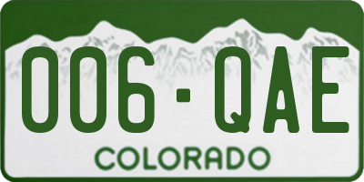 CO license plate 006QAE