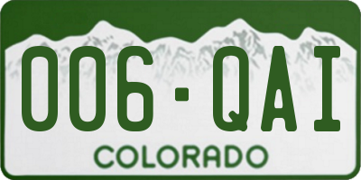 CO license plate 006QAI