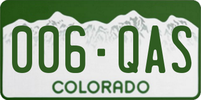 CO license plate 006QAS