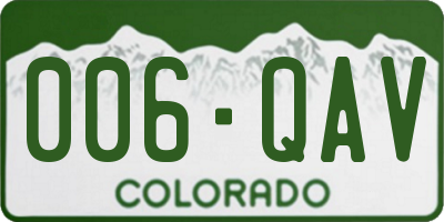 CO license plate 006QAV