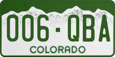 CO license plate 006QBA