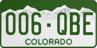 CO license plate 006QBE