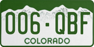 CO license plate 006QBF
