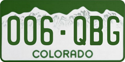 CO license plate 006QBG