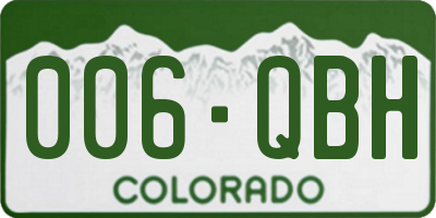 CO license plate 006QBH