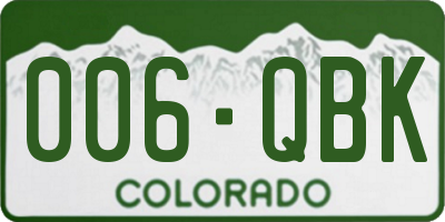 CO license plate 006QBK
