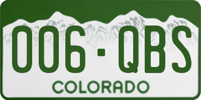 CO license plate 006QBS