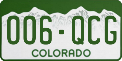 CO license plate 006QCG