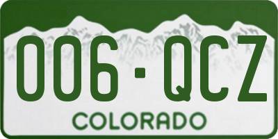 CO license plate 006QCZ
