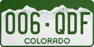 CO license plate 006QDF