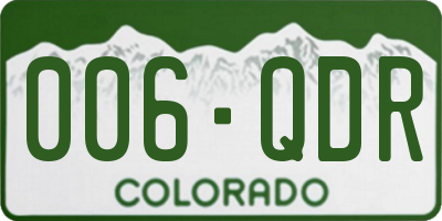 CO license plate 006QDR