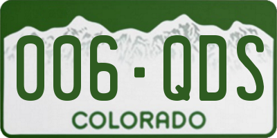 CO license plate 006QDS