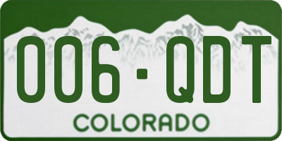 CO license plate 006QDT