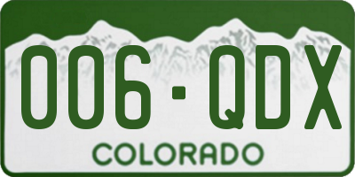 CO license plate 006QDX