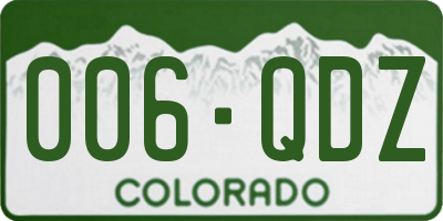 CO license plate 006QDZ