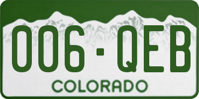 CO license plate 006QEB