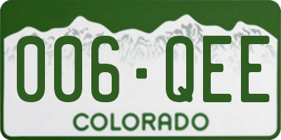 CO license plate 006QEE