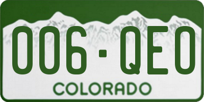 CO license plate 006QEO