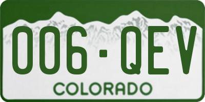 CO license plate 006QEV