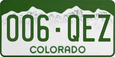 CO license plate 006QEZ