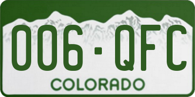 CO license plate 006QFC