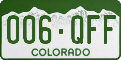 CO license plate 006QFF